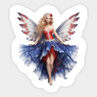 4th of July Fairy #4 Sticker